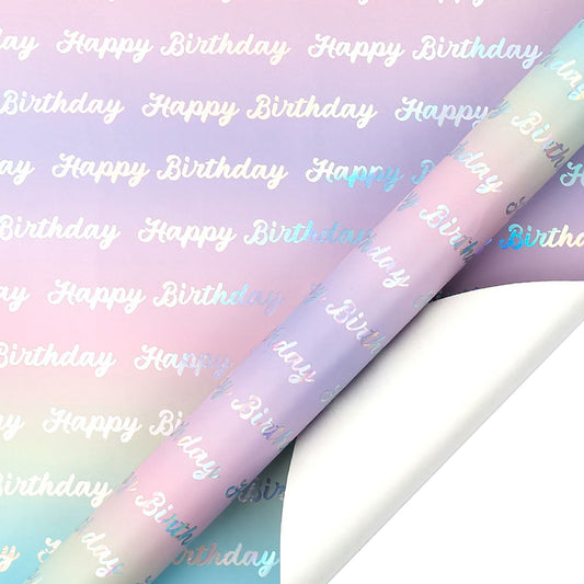 Birthday Wrapping Paper,Wrapping Paper Birthday Girl,Gift Wrapping Paper,Gradient Glossy Aluminum-Coated Paper Rolls Large Size 118in Roll 80 Gsm Thick For Birthday, Wedding, Anniversary.(B)