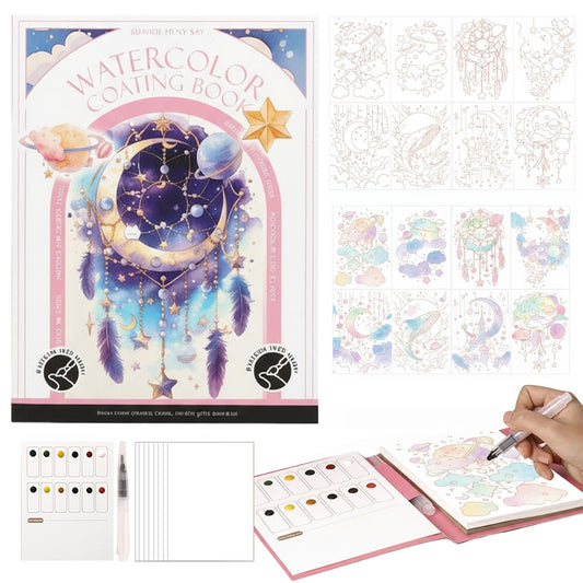 2026 breathly watercolor kit,breathly art,this is not a sketchbook,7Inch Breathly Stress Relief Kit Watercolor Painting Book,Workbook Travel Set for Adults Arts Kit.(Dreamcatcher)