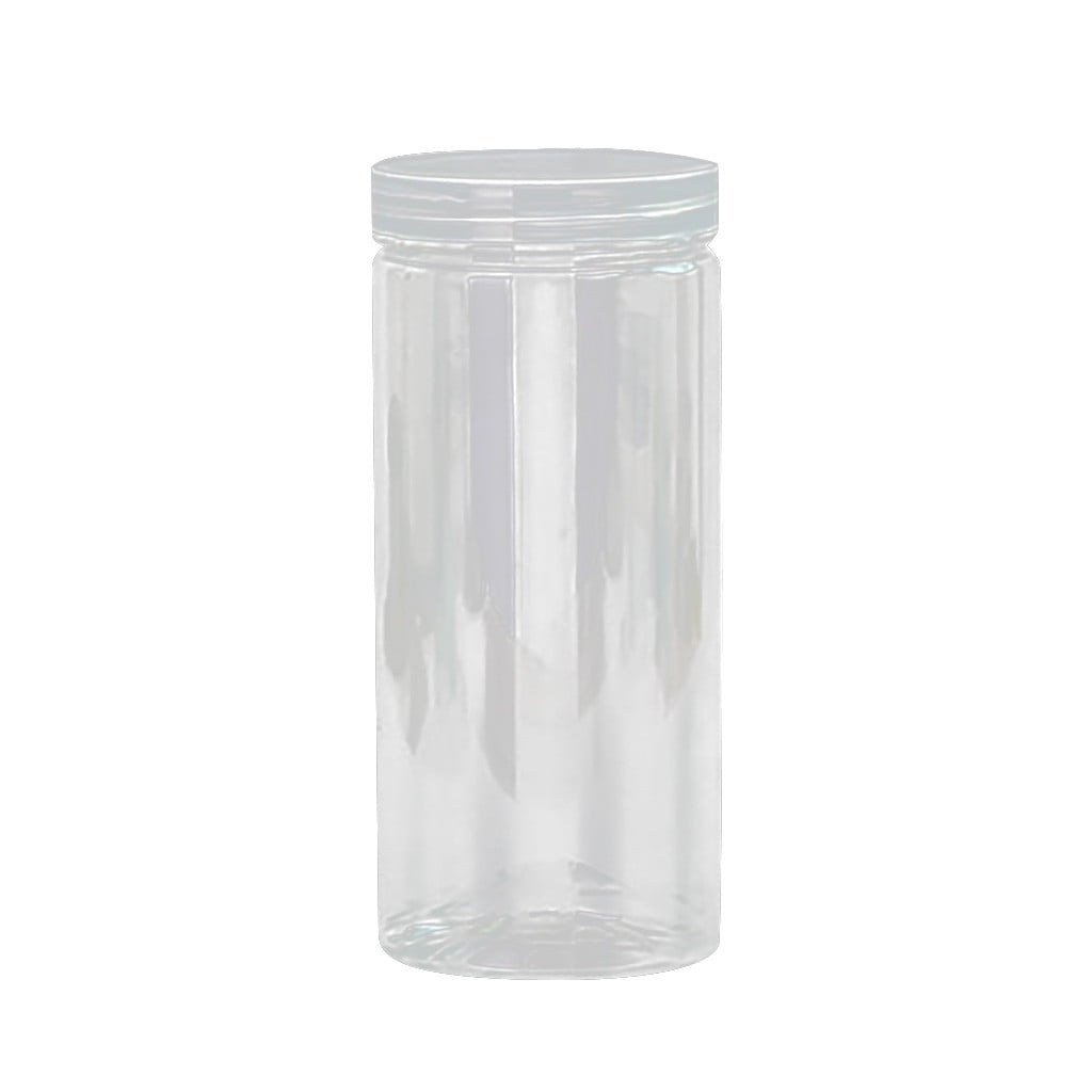 Plastic Jars with Lids,Cylinder Grain Storage Tank,Clear Plastic Jar,Transparent Storage Box,Food Storage Container,Sealing Food Preservation Plastic Pot(Clear XL 6*2.6in)from ANMUYUM
