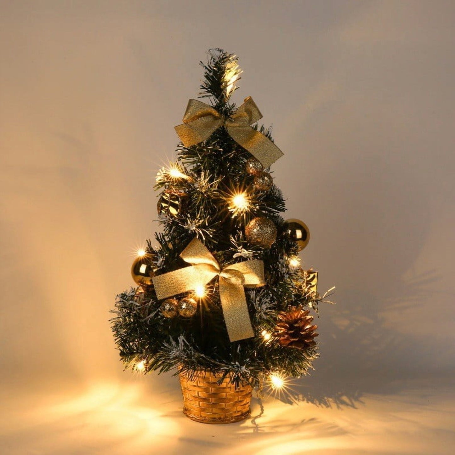 1 Foot Christmas Tree,Small Christmas Tree With Lights,Tabletop Christmas Tree,15.8inch,Mini Artificial Christmas Tree With Led String Lights,Ball And Woven Base,Potted Small Xmas Trees Decor.