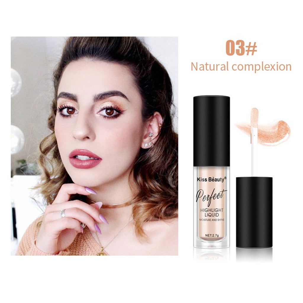 Liquid Highlighting Makeup, Blush Lipstick Eyeshadow Highlighter, Brighten Face Three Dimensional Shimmering Makeup Liquid 3.5ml