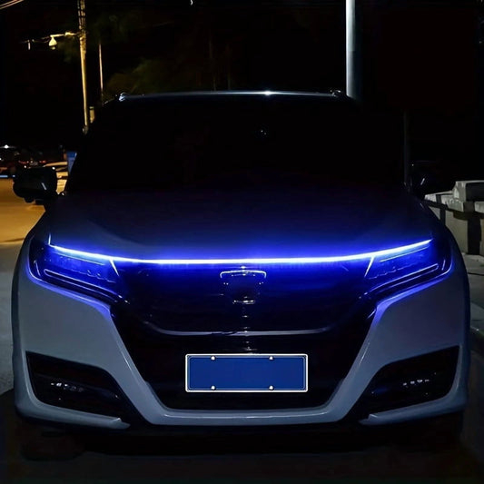 Car Hood Light Strip LED Hood Light Strip Under Hood Light, Flexible Waterproof Automotive Engines Hood Gaps Light For Cars, Trucks & SUVs, Ideal For Truck Mods & Exterior Grill Decor
