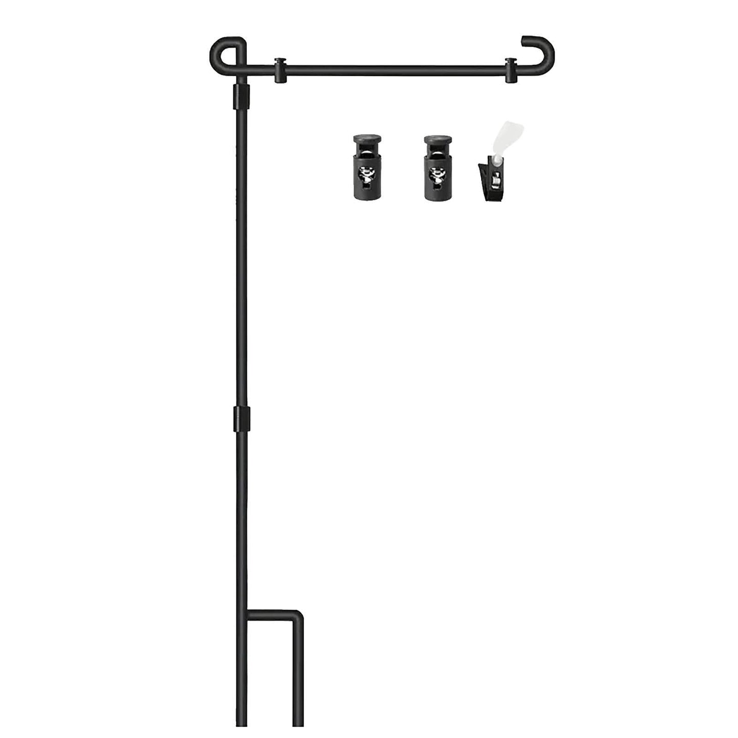 Flag Pole,Flag Poles,Small Flag Holder,Yard Flag Holder,Outdoor Garden Flagpole Metal,Yard Double-sided Flag Linen Garden Flag Independence Day(Flagpole+Windproof Clip+Spring Buckles 36*17in)