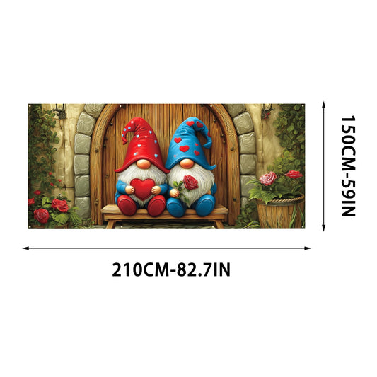 Valentines Decorations Garage Door - Romantic Heart-shaped Background Garage Decorative Hanging Suitable For Party Decorations