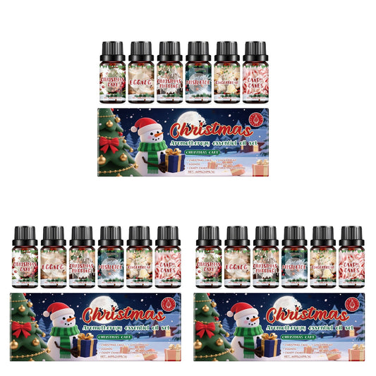 Christmas Essential Oils,Winter Essential Oils,6pcs,60ml Christmas Aroma Oil Set,Warm Home Atmospheress Fresh Fragrancess Mild Aroma Oil Set For Diffuser, Candle Making, Scented Oils Gift.(3PC)