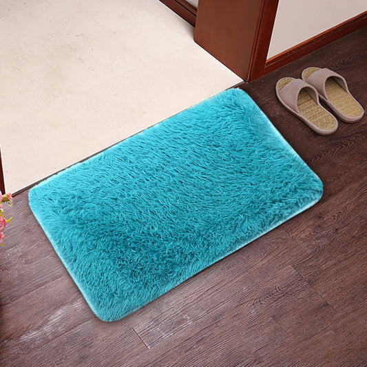 Bathroom Rugs,Fluffy Carpet,Small Rug,Rugs for Bedroom,Small Throw Rugs for Bedroom,Non Slip Mini Area Rug,Door Entryway Indoor Inside Front Entrance Dog Mat(Blue 24*16in)