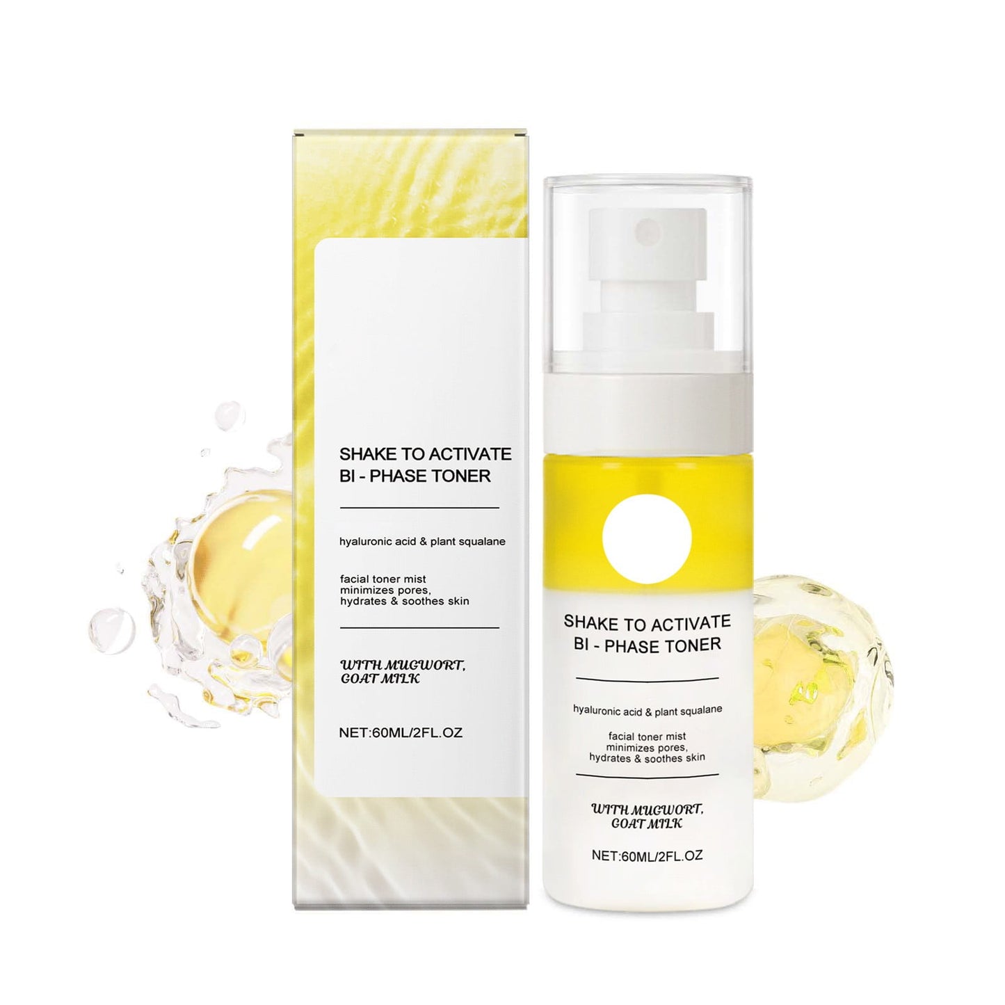 Milk Toner Mist,Hydrating Mist,Face Mist,Hydrating With Hyaluronic Squalane Milk Hydrating Toner Face Mist,Hyaluronic Squalane Gentle Minimizes Pores Soothes(1pc 60ml/2fl.oz)from Biweutydys