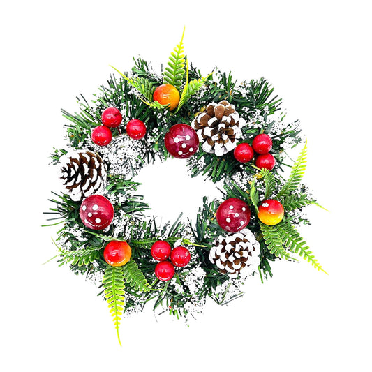 Christmas Wreaths Clearance,Winter Wreaths for Front Door,Christmas Wreath Rattan Christmas Decoration Wreath Door Hanging Hotel Scene(Multicolor 8in)