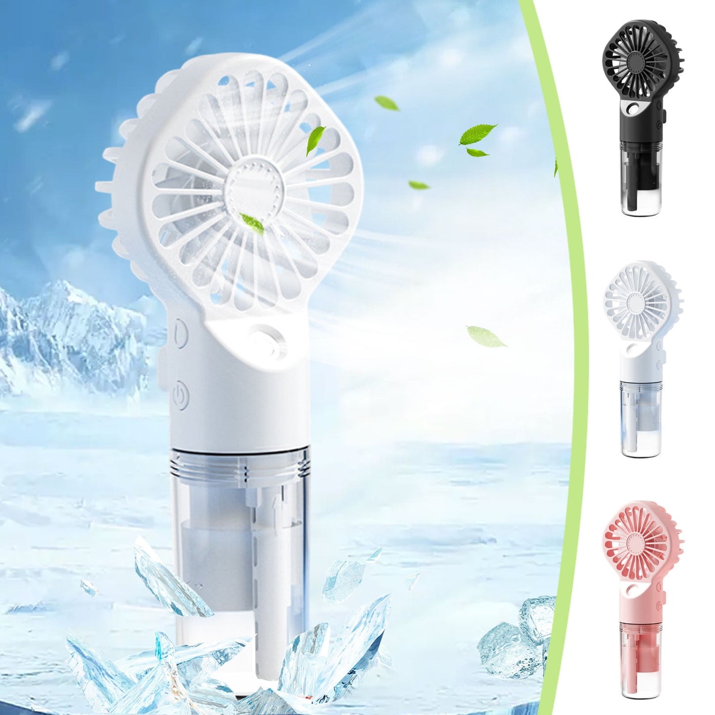Hand Held Fan with Water Mist,Spray Fan Bottles Mist Sprayer,Misting Fan Portable Hydration Coolings Humidification Water Spray Fan Rechargeable Handheld(White 6*3in)