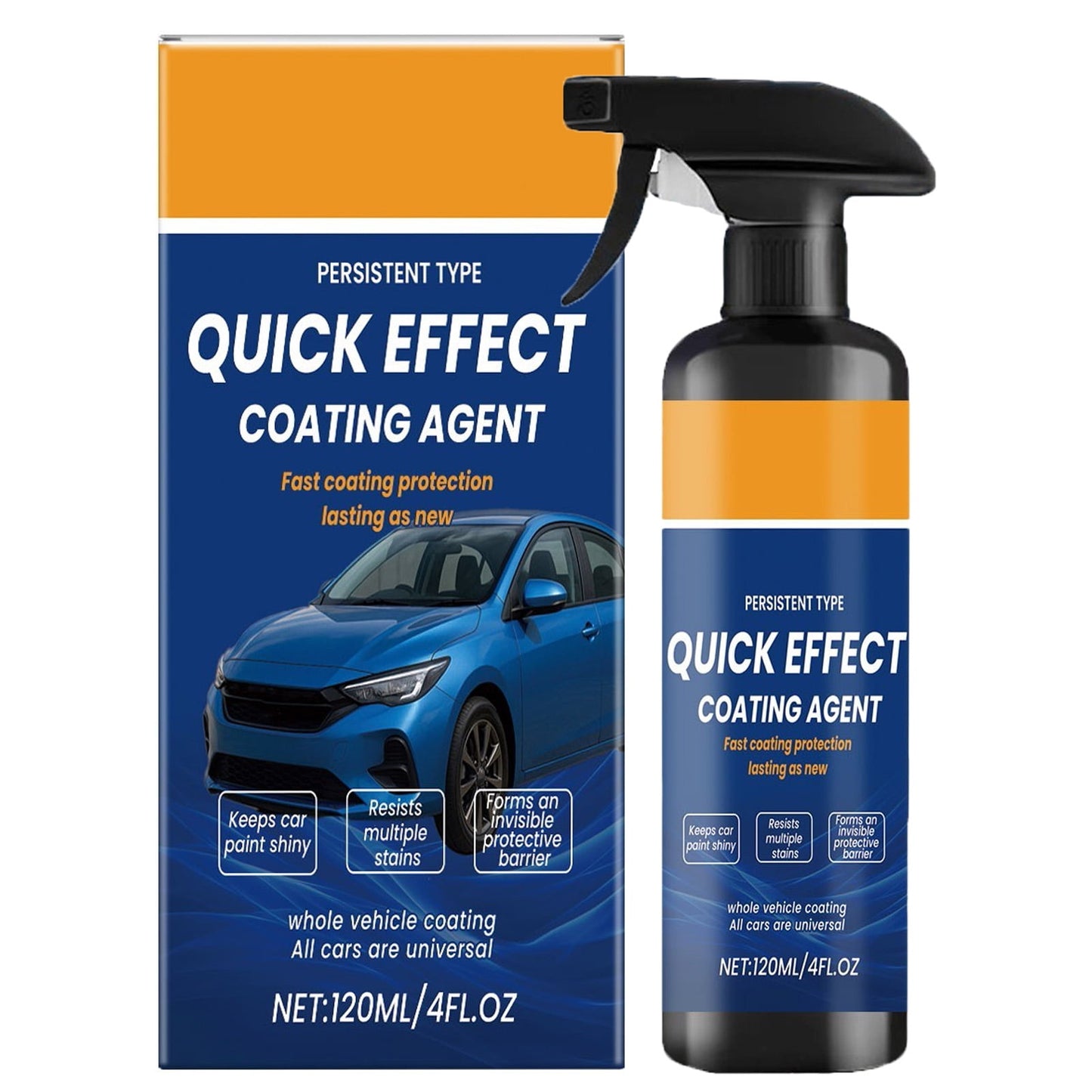 Quick Effect Coating Agent for Car,Quick Effect Coating Agent,Car Coating Spray,Multi-Functional Coating Renewal Agent Spray,Car Coating Spray Waterless Wash(1pc 4fl.oz/120ml)