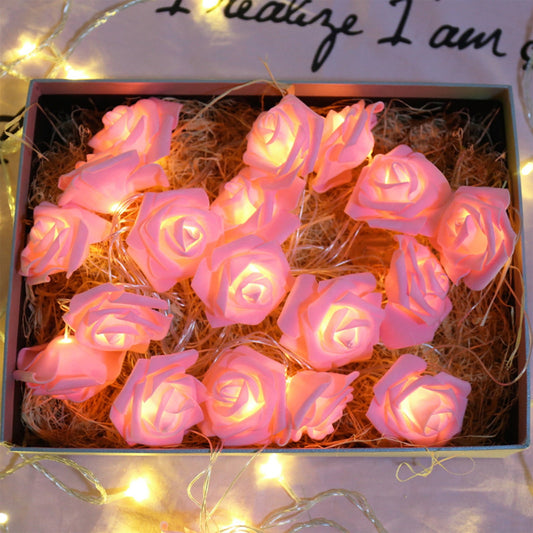 Lights for Classroom,LED Roses Small Colorful Lights Flashing Lights String Lights Bedroom Decorative Flower Battery Lights Party Wedding Room Romantic Lights Strings,(Pink 6.7ft/2m 10LED)
