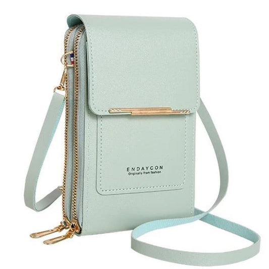 Cell Phone Purse,Crossbody Phone Purse,Cell Phone Bag,PU Leather Crossbody Cellphone Purse for Women,Touch Screen Cell Phone Pouch Holder Shoulder Bag RFID Blocking(Green 7.5*4.7*1.6in)