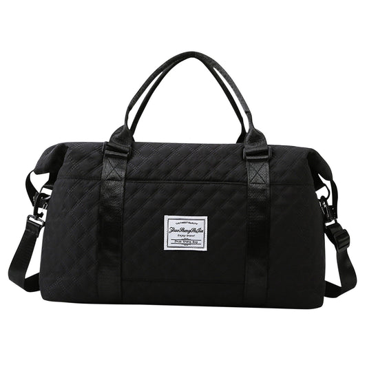 Weekender Bags for Women,Waterproof Sports Duffel Bag,Travel Duffle Bag for Women, Sport Gym Tote Bag With Toiletry Bag, Large Carry On Overnight Bag,Gym Bag(Black 24.5L 18.5*11*7in)