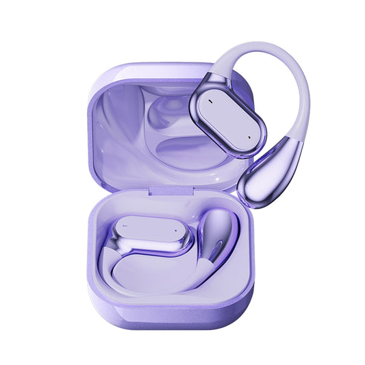 Loop Ear Buds,Ear Buds That Don'T Go Inside Ear,Wireless Bluetooth Headset Long Battery Noise Reduction Sports,Open - Ear Design Bluetooth Headphones With Charge Case,4 Color Options.(Purple)