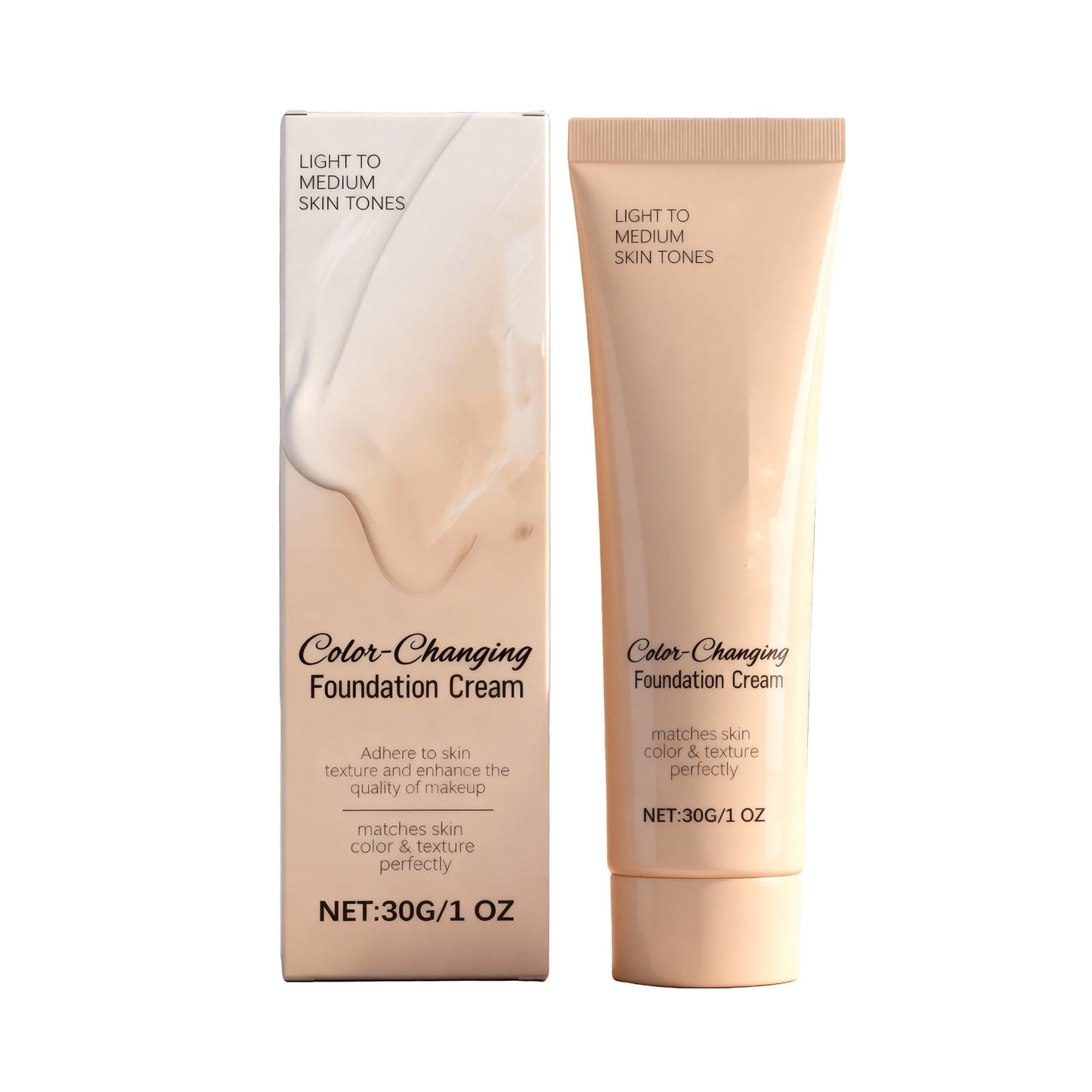Full Coverage Foundation Makeup,Color Changing Foundation,Color Changing Foundation for Women ¨C Instantly Adapts to Your Skin Tone ¨C Buildable Light-to-Medium Coverage,12-Hour Wear(30g/1oz)