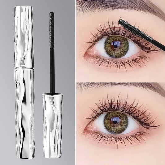 2Pcs Black Curling Iron Mascara, Iron Wand Mascara, Washable Metal Wand Mascara, Lasting 3D Curling Eyelashes, Waterproof Smudge-proof, Natural Thick Clear Lashes-looking