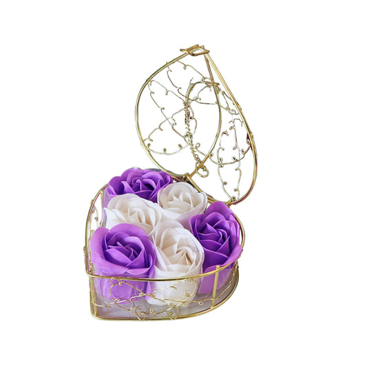 Valentine's Day Decorations Table Decorations Soap Flower Rose Iron Basket Valentines Day Ambiance Decoration Gift 6 Soap Flowers Ornaments