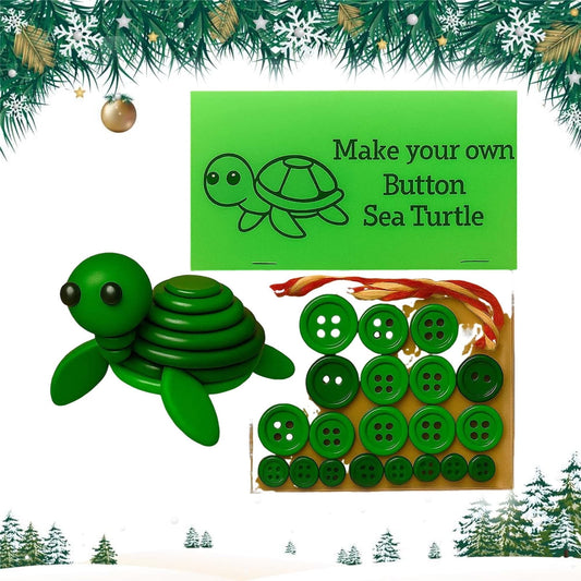 Animal Button Ornament Kit,Animal Buttons,Turtle DIY Highland Cow Button Ornaments, Funny Animal Christmas Decoration Buttons, DIY Highland Cow Craft Kit, Kids Home Decoration(Turtle 5in)