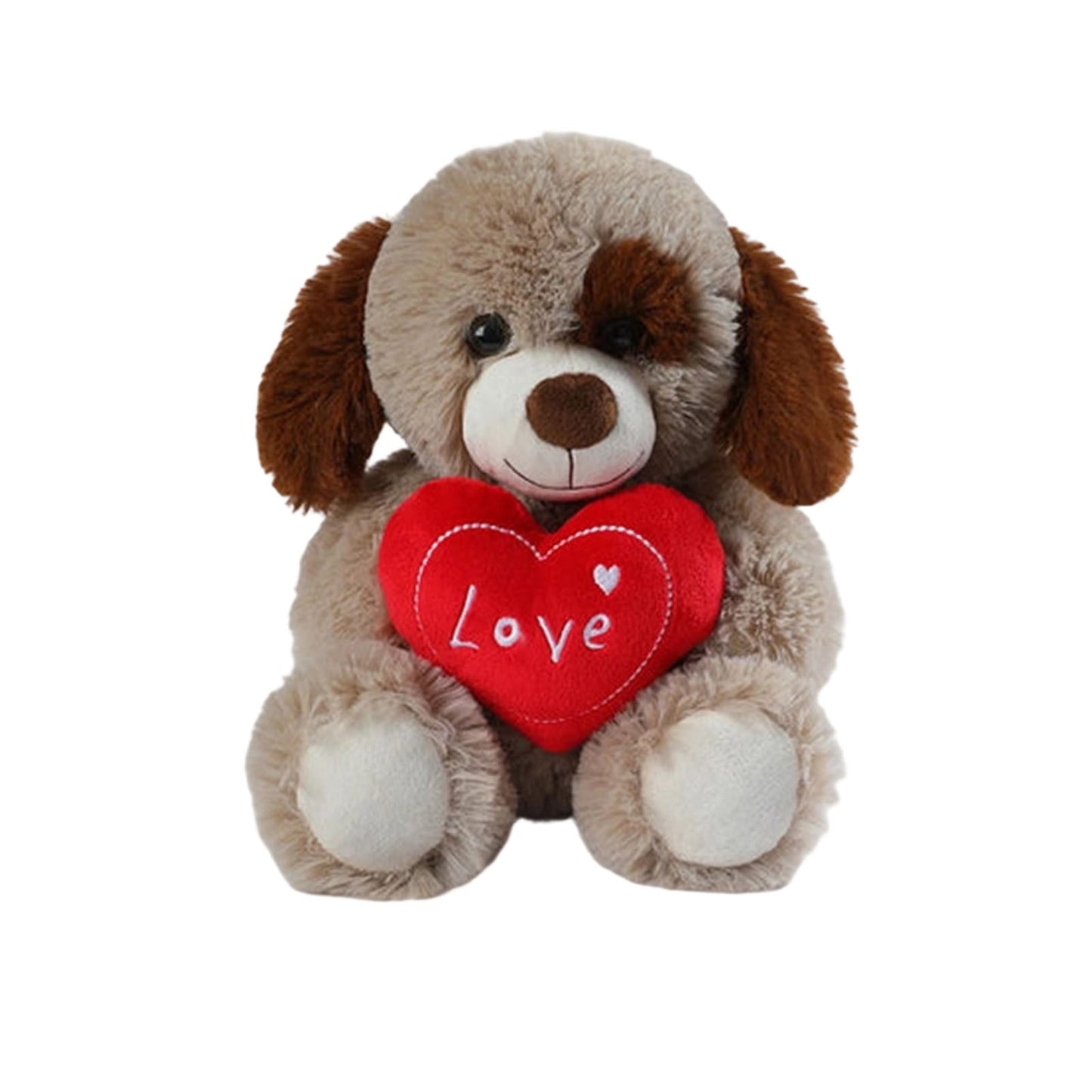 Teddy Bear with Heart,Valentine Plush Toy,Small Puppy Dog Stuffed Animals Cute I Love You Soft Plush Toy Holding Red Heart for Baby Shower Kids Girls Girlfriend Valentine Valentine's Day(C)