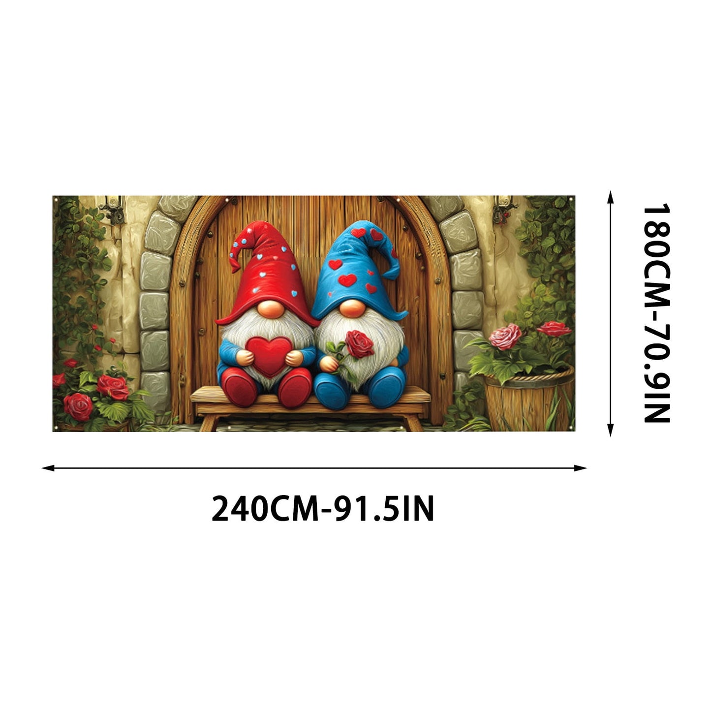 Valentines Decorations Garage Door - Romantic Heart-shaped Background Garage Decorative Hanging Suitable For Party Decorations