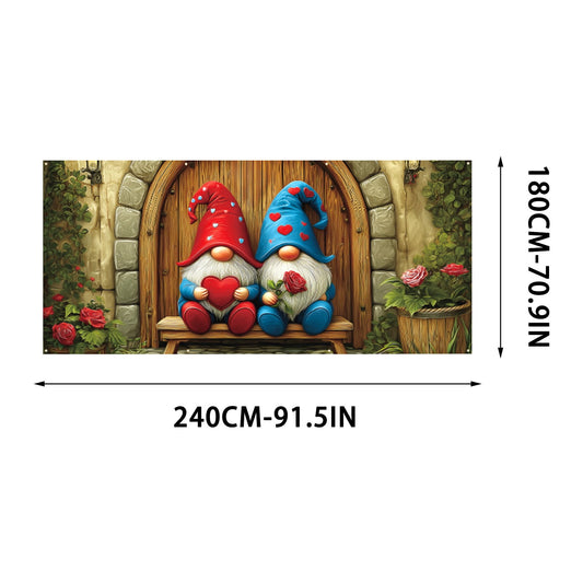 Valentines Decorations Garage Door - Romantic Heart-shaped Background Garage Decorative Hanging Suitable For Party Decorations