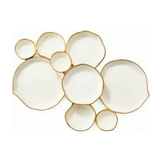 Cluster Serving Bowls Connected Gold Serving Tray Serving Bowls for Entertaining, Modular Gold-colored Bowl Set As Party Gathering Table Centerpiece Decor