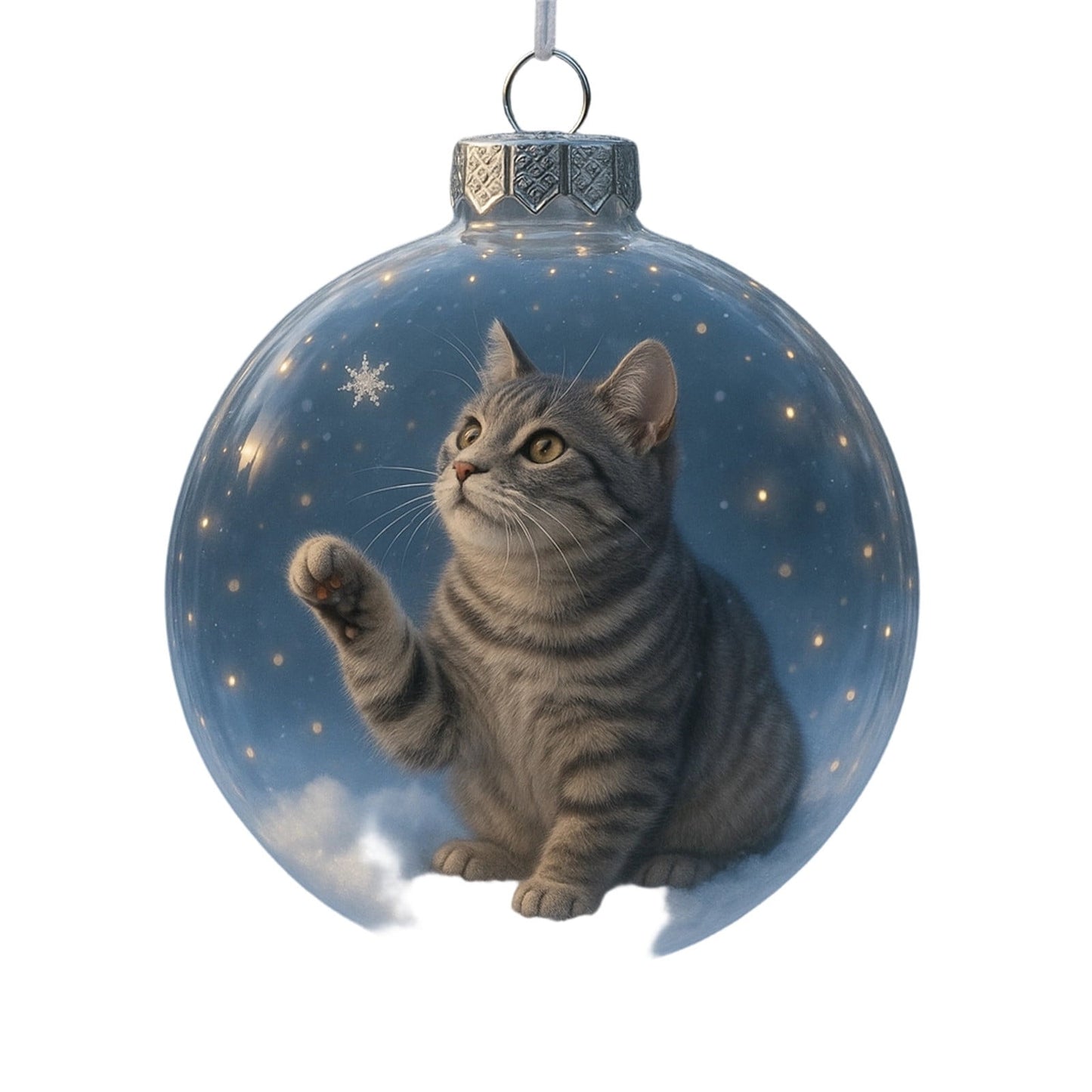 Cat Snow Globe,Glass Ball Christmas Ornaments,Cute Cats Christmas Ornaments Collection,Vivid 3d Animal Decoration,Each With Unique Winter Charm And Story ¨CHoliday Decor And Cats Lovers(D)