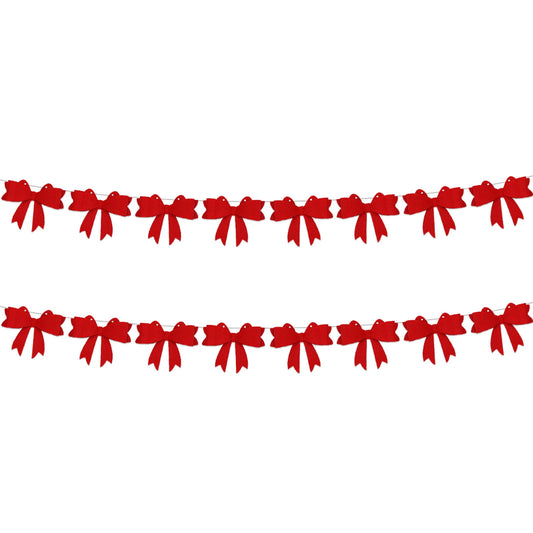 Valentines Day Decor Preserved Flowers in Glass Valentines Day Wedding Party Decoration Bow Background Wall Decoration Felts Bow Long String Banners