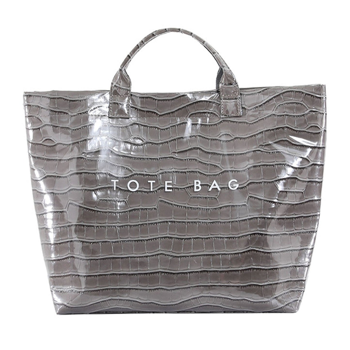Large PVC Tote Bag for Women, Clear Plastic Handbags, Cheetah Letters Print Bags, Trendy Plastic Tote Bag, Clear Shopping Hobo Bag, Winter Fall Fashion Kraft Paper Tote Bag