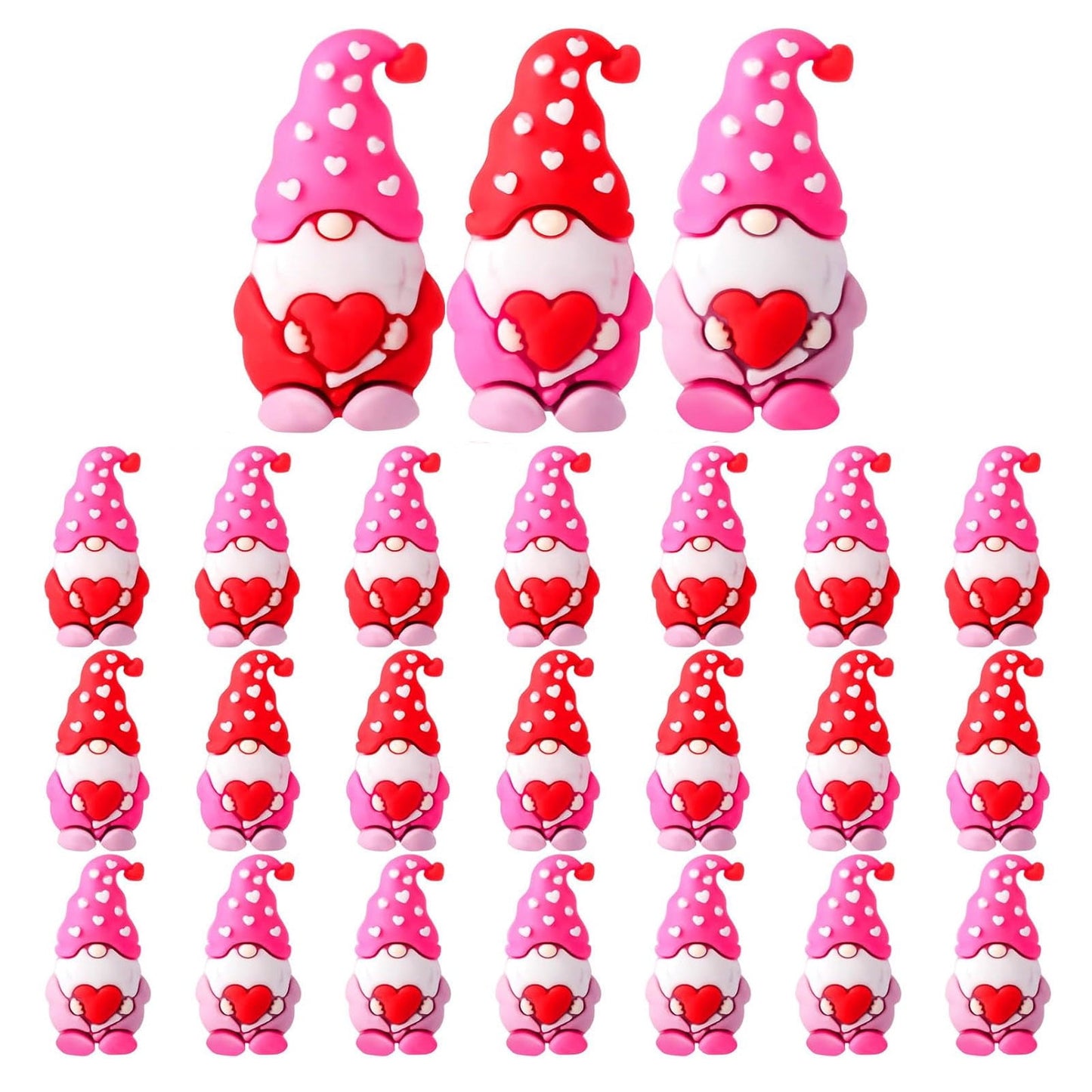 Valentine's Day mini Gnomes Figurines Tiny Dwarf Statue Gifts for Anniversary Wedding Party Favors Valentine Tiered Tray Table Display Cake Decor Hide and Seek 5/25 pcs