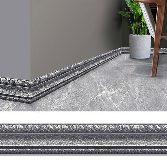 Peel and Stick Mirror Frame Border,Self Adhesive Flexible Molded Trim,Sticky Decorative Wall Lines Wallpaper Border,3D Flexible Foam Wall Trim Wallpaper(Grey-Black 90*3in)