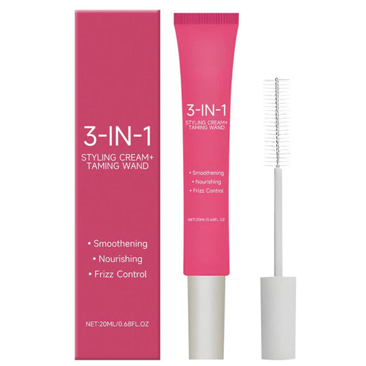 Styling Cream,Hair Cactus Fruit 3-In-1 Styling Cream & Taming Wand,Elastic Curly Hair Styling Cream,Taming Wand,Tame Flyaways,Smooth Frizz,Style Edges(1pc 20ml/0.68fl.oz)from Biweutydys