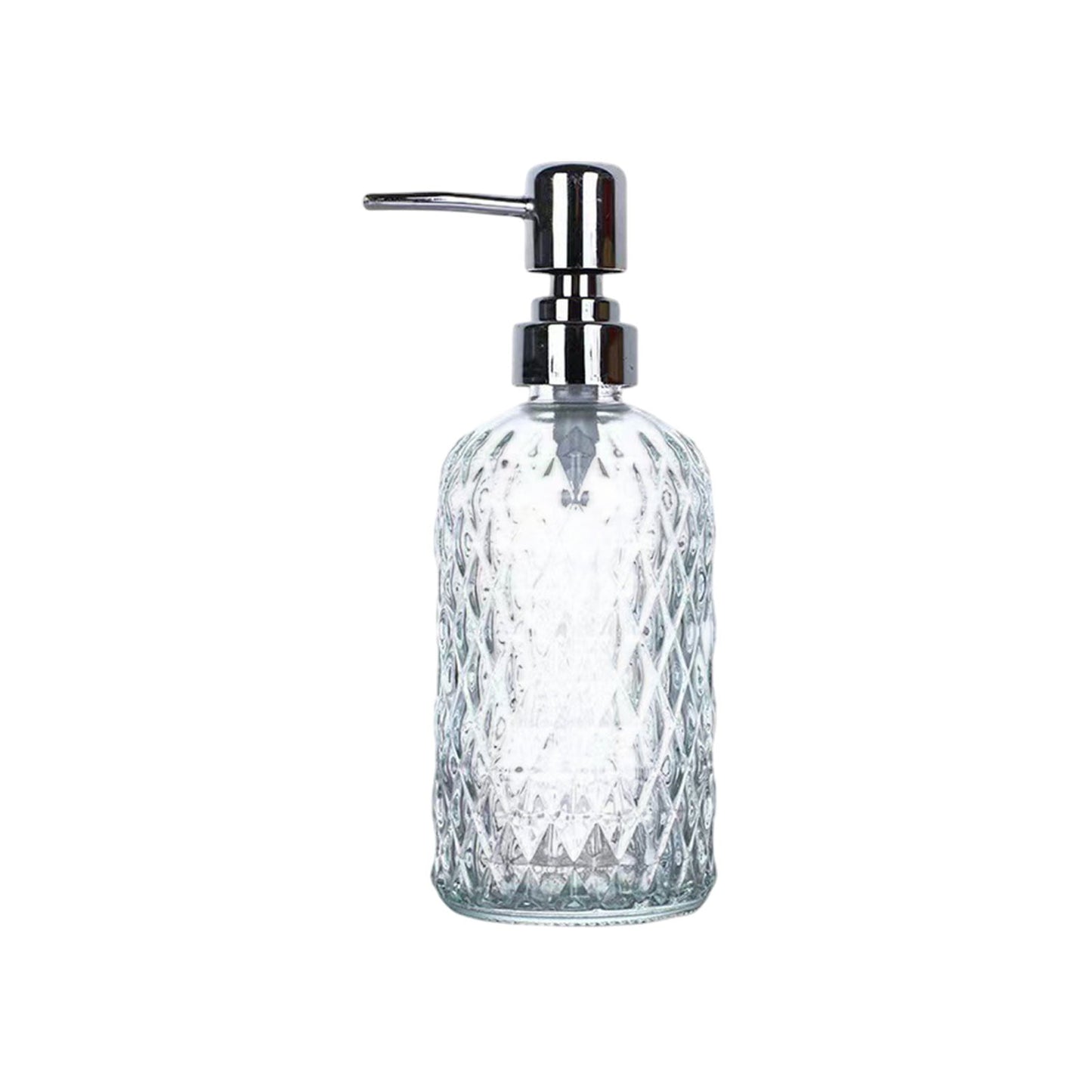 Hand Soap Dispenser,Glass Foaming Soap Dispenser Foaming,Foaming Soap Dispenser Pump Bottles, BPA Free Empty Refillable Plastic Container for Liquid Soap(White 15oz 7.5in)