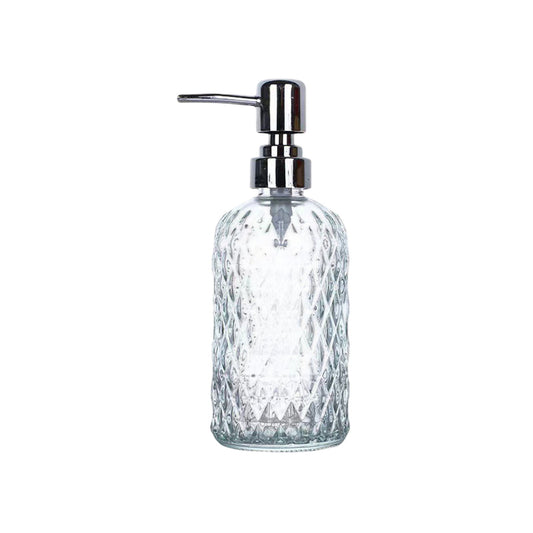 Hand Soap Dispenser,Glass Foaming Soap Dispenser Foaming,Foaming Soap Dispenser Pump Bottles, BPA Free Empty Refillable Plastic Container for Liquid Soap(White 15oz 7.5in)