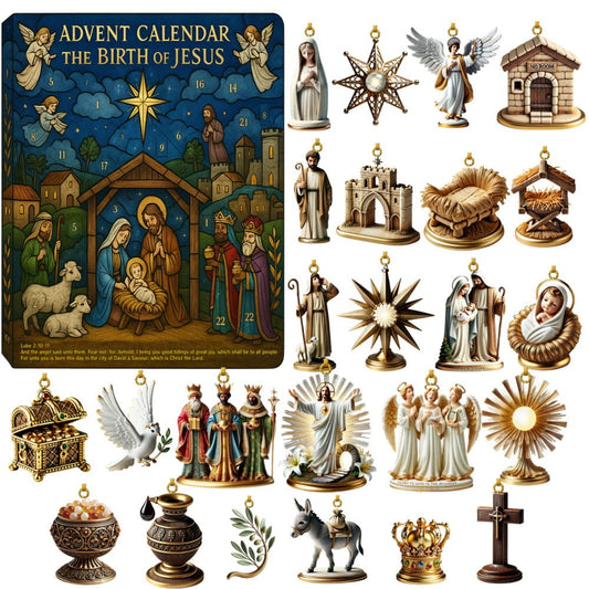 Christian Advent Calendar,Nativity Advent Calendar 2025,The to Bethlehem Advent Calendar,24 Days of Nativity Scene Christmas Advent Calendar 2025,2D Nativity Scene(24pcs/Set 12*8*2in)