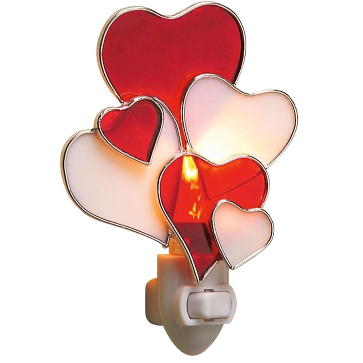 Valentines Day Decorations,Valentines Lights Plug In,6IN Heart Valentines Night Light - Heart Valentine's Day Plug Into Wall Nightlight,Stained Glass, Holiday Decorations(Valentine Heart)