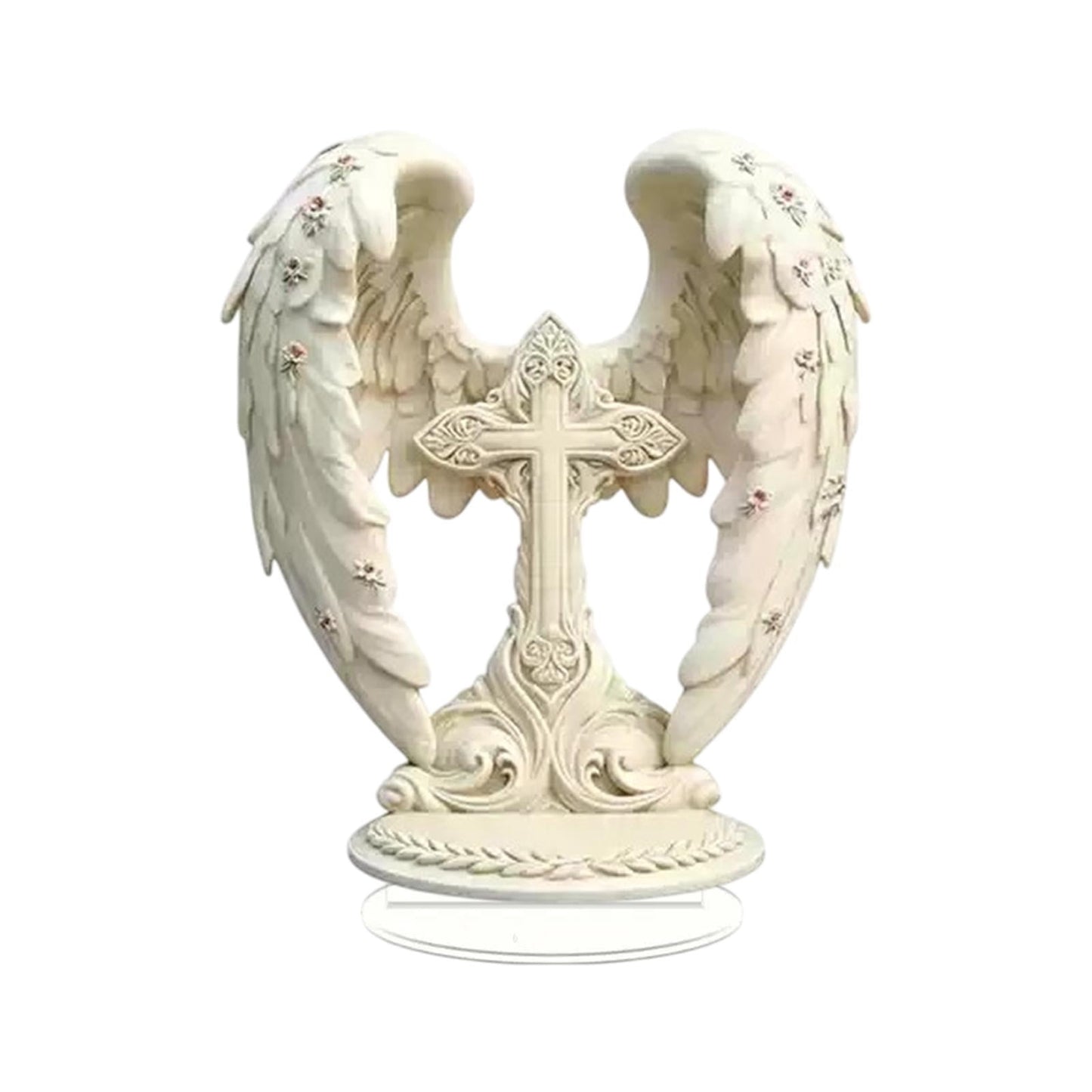 Easter Decor Easter Crossshapeed Wing Ornament Flat Acrylic Display Stand Living Room And Office Desk Decor
