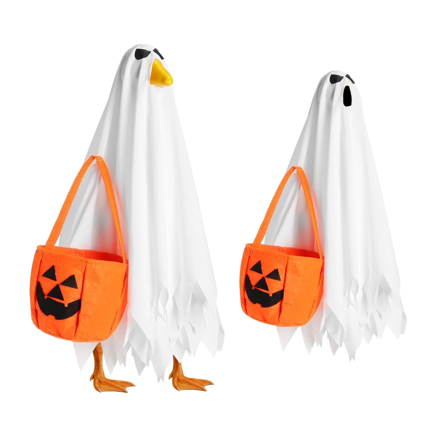 Halloween Porch Goose Outfit,Ghost Goose Outfit Halloween Porch Goose Outfits Lawn Porch Clothes,Halloween Gooses Outfit Clothes For High Cement For Plastic(Halloween Ghost 23in)