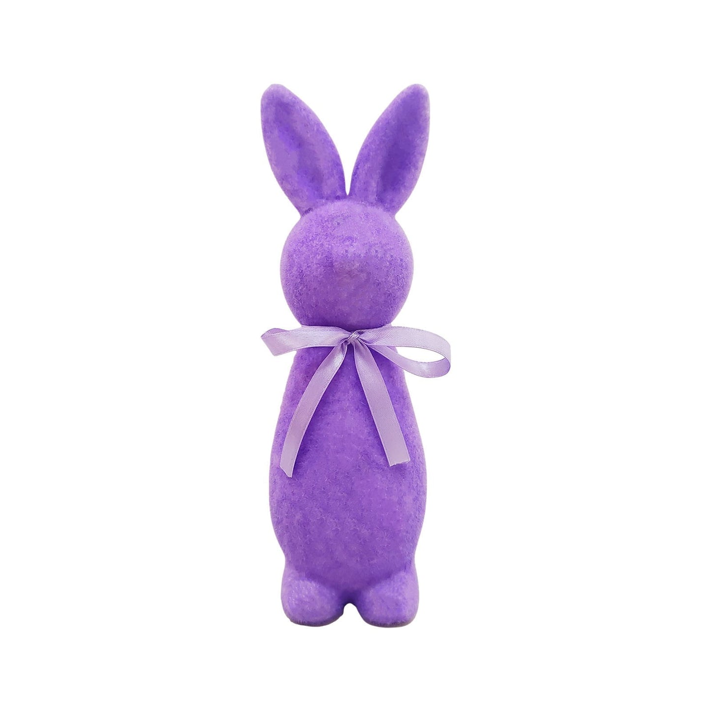 Moss Bunnies Flocked Bunny Statue With Bow Shiny Easter Bunny Desktop Decoration Flocked Foam Bunny Statue Easter Indoor Decoration 23 Cm 9 Inches
