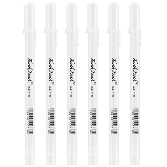 White Pen,0.8mm Pens,White Gel Pens,Fine Point Tip Gel Ink Pens for Illustration Design,0.8mm Extra Fine Point Opaque Archival Ink Pen for Journaling,Art,Drawing(6pcs 15ml/0.51fl.oz)