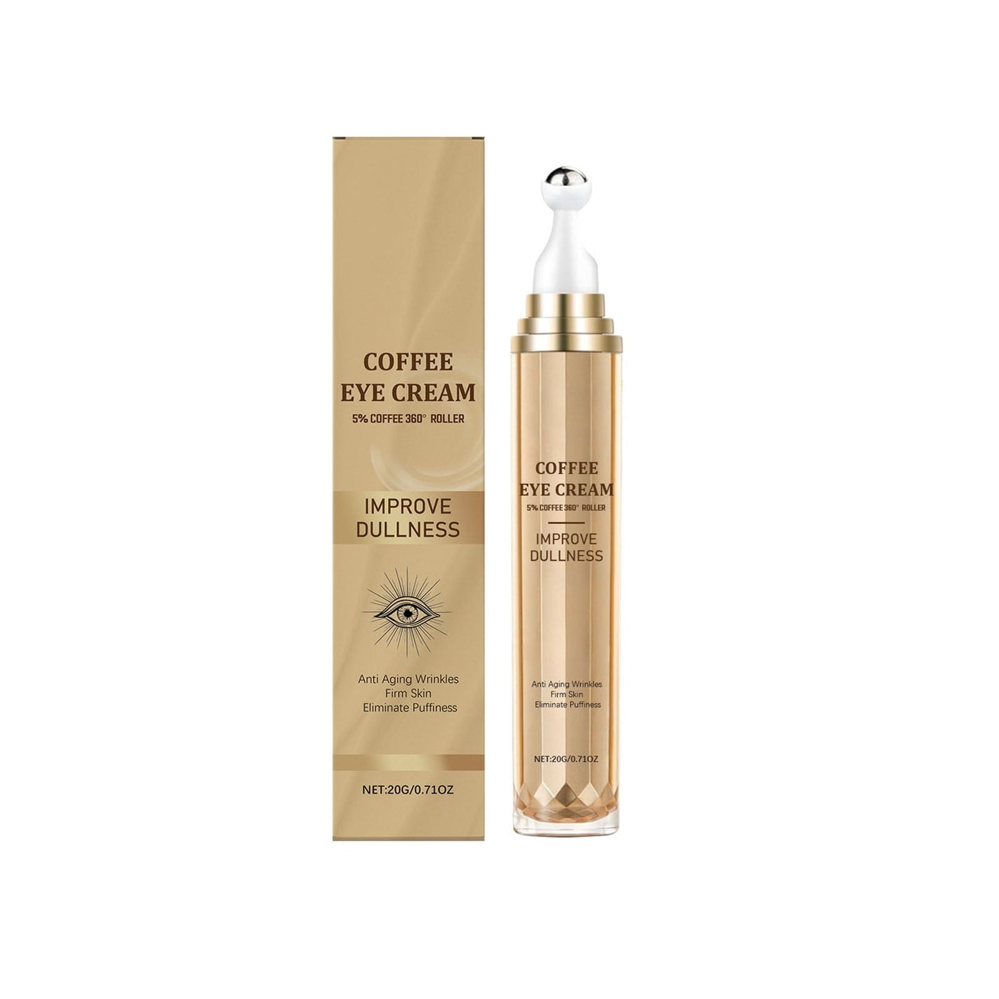 Caffeine Eye Cream,Coffee Firming Eye Cream,Under Eye Bags And Wrinkles,Caffeine Eye Serum,Eye Cream,Resist And Pocket Cream,360 Massage Ball Eye Cream(1pc 20g/0.71oz)from Biweutydys
