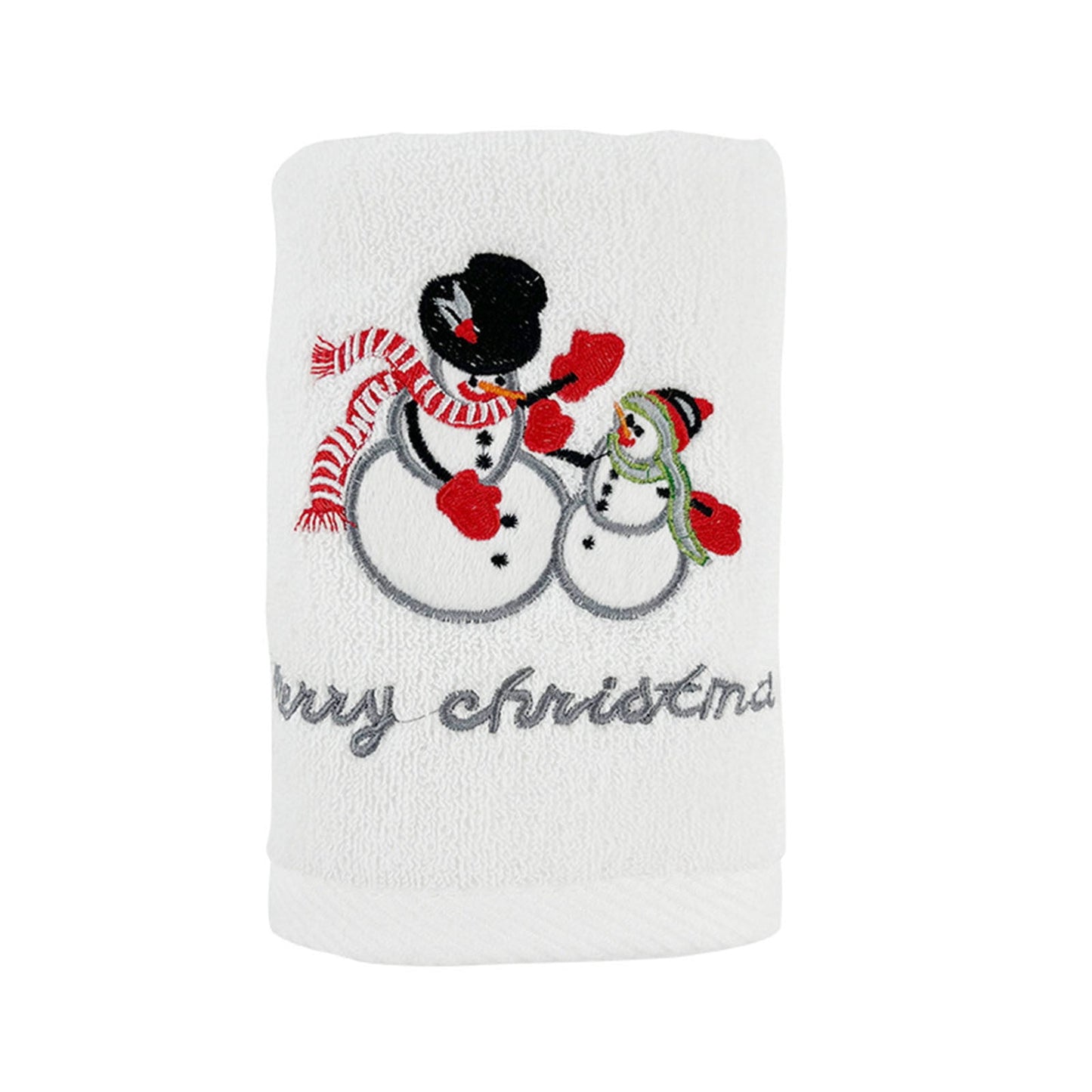 Christmas Hand Towels,Christmas In July Decorations,Merry Christmas Hand Towels for Bathroom Embroidered Bathroom Towels Farmhouse Decorative,Absorbent Soft Cotton(White 30*13.4in)