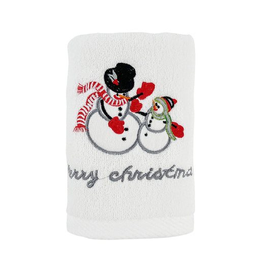 Christmas Hand Towels,Christmas In July Decorations,Merry Christmas Hand Towels for Bathroom Embroidered Bathroom Towels Farmhouse Decorative,Absorbent Soft Cotton(White 30*13.4in)