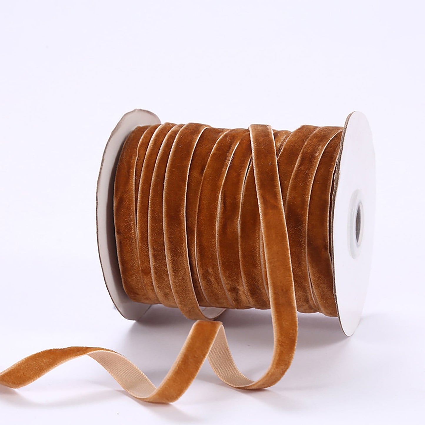 Brown Velvet Ribbon,Thin Ribbon,1cm Velvet Ribbon Flocking Ribbon Velvet Jewelry DIY Ribbon Accessories Ribbon 50 Yards,Vintage for Gift Wrapping,Wedding Invitations(Brown 0.34in 50Yards)