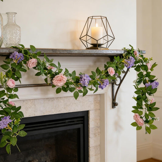 Flower Garland Roses Artificial Flowers Wedding Decorations for Reception, Simulation Rose Vines for Arch Wrapping, Valentine Day Decor for Party & Home