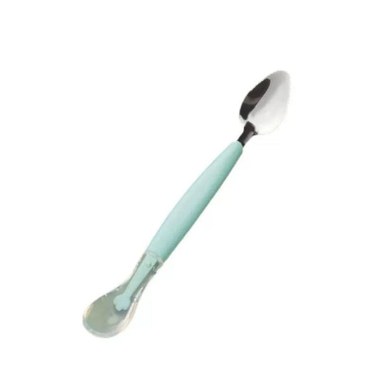 Baby Spoons Baby Food Spoons Infant Feeding Essentials, Double Headed Silicone Feeding Spoon, 4 Months+ Baby Fruit Feeder for Weaning, Infant Self-Feeding Training Utensils