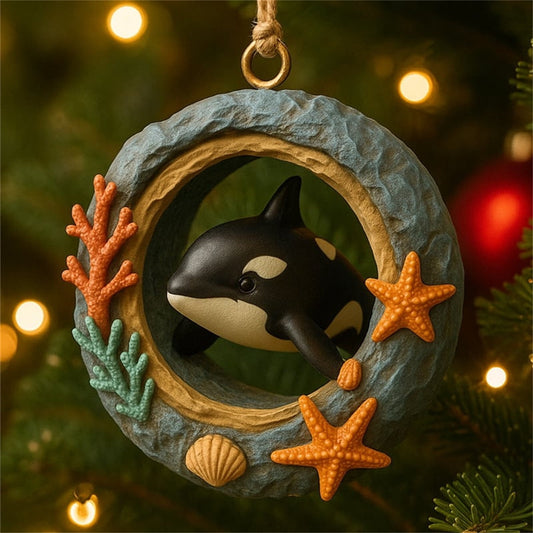 Orca Custom Ornaments 2026,3.14inch Orca Christmas Hanging Decor,Orca Ornaments For Christmas Tree,Personalized Orca Christmas Ornament Tree Hanging Decoration Gifts For Orca Lovers