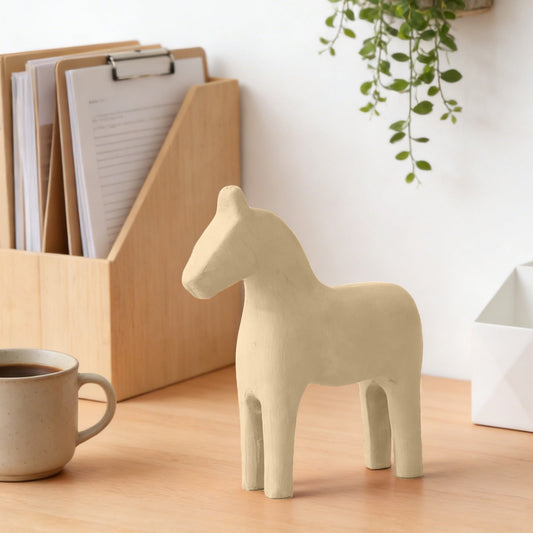 Wooden Horse Statue Wooden Horse Decor Swedish Horse Ornament, Modern Clean Style Desktop Figurine, Home Decoration for Living Room TV Cabinet Tea Table