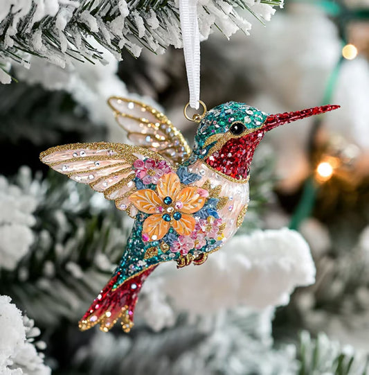Humming Bird Christmas Tree Ornament,Exquisite Bird Ornaments For Tree, Elegant Hummingbirds Gifts For Women, Bird Lovers, Colorful Humming Bird Decor For Home, Christmas Tree